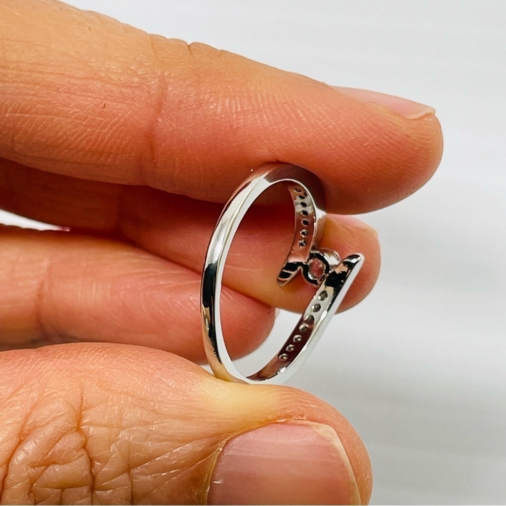 Silver Wedding Ring Band Women Promise Engagement Anniversary Jewelry Gift Box - Picture 6 of 10